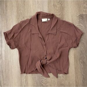 Aritzia Wilfred Free Tie Front Blouse xs